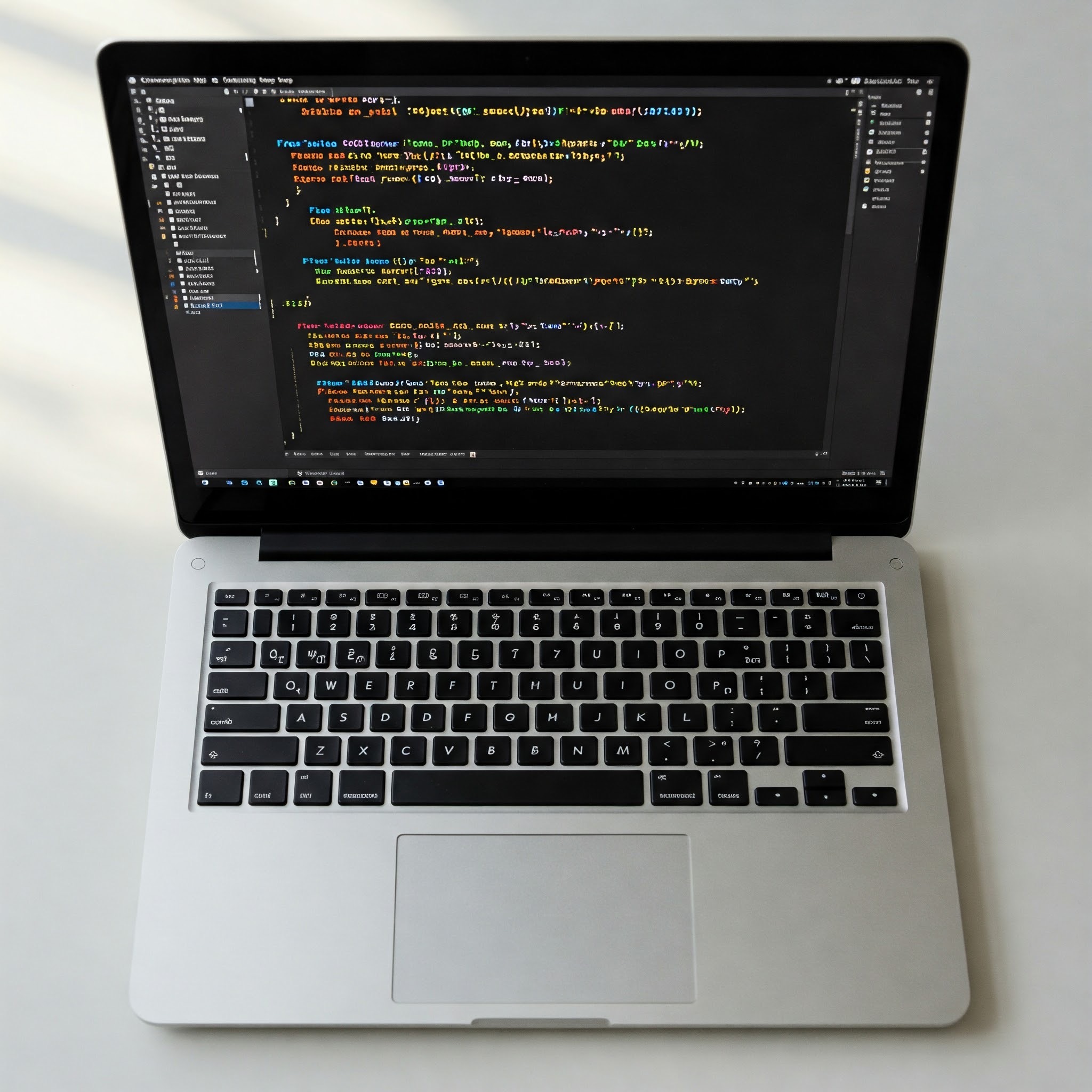 photo of Laptop Displaying Code on White Surface